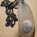 White beachglass and spiral shell necklace
