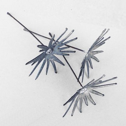 Ironweed SET OF DANDELION FLORETS - brushed galv