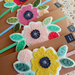 Embroidered flower bookmark