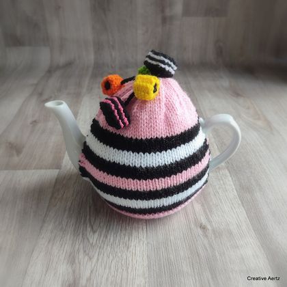 Licorice Allsorts Tea Cosy - Light Pink (Small)