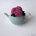 Duck Egg & Raspberry Pink Rose Tea Cosy (Small)