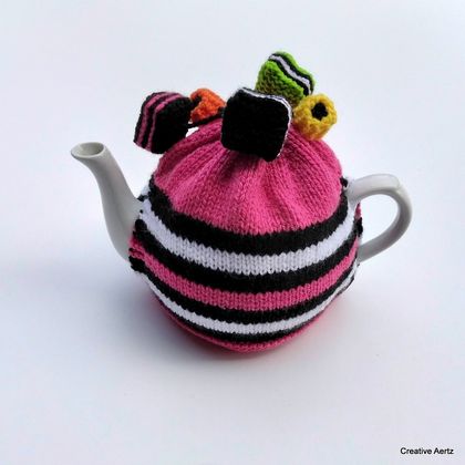 Licorice Allsorts Tea Cosy - Pink (Medium)