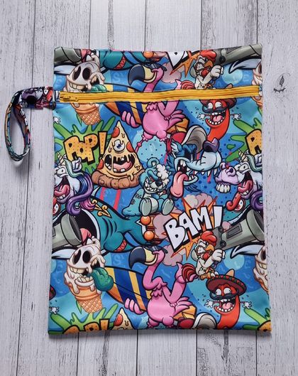 Crazy Cartoon Wet bag / Swim Bag