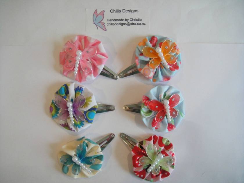 Handmade hair clips - Butterflies/Flowers | Felt
