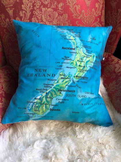 New Zealand Aotearoa map Cushion Cover