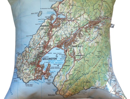 NZ Map Cushion Cover - Wellington