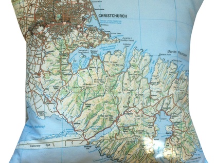 NZ Map Cushion Cover - Christchurch