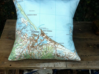 Tauranga - Map cushion cover