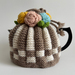 Retro Style Tea Cosy - Hand Knitted - Hand Crocheted