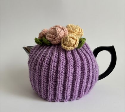 Retro Style Tea Cosy - Hand Knitted - Hand Crocheted