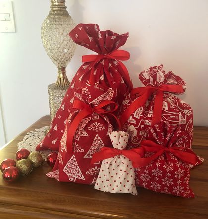 Reusable Christmas Gift Bags - Nordic