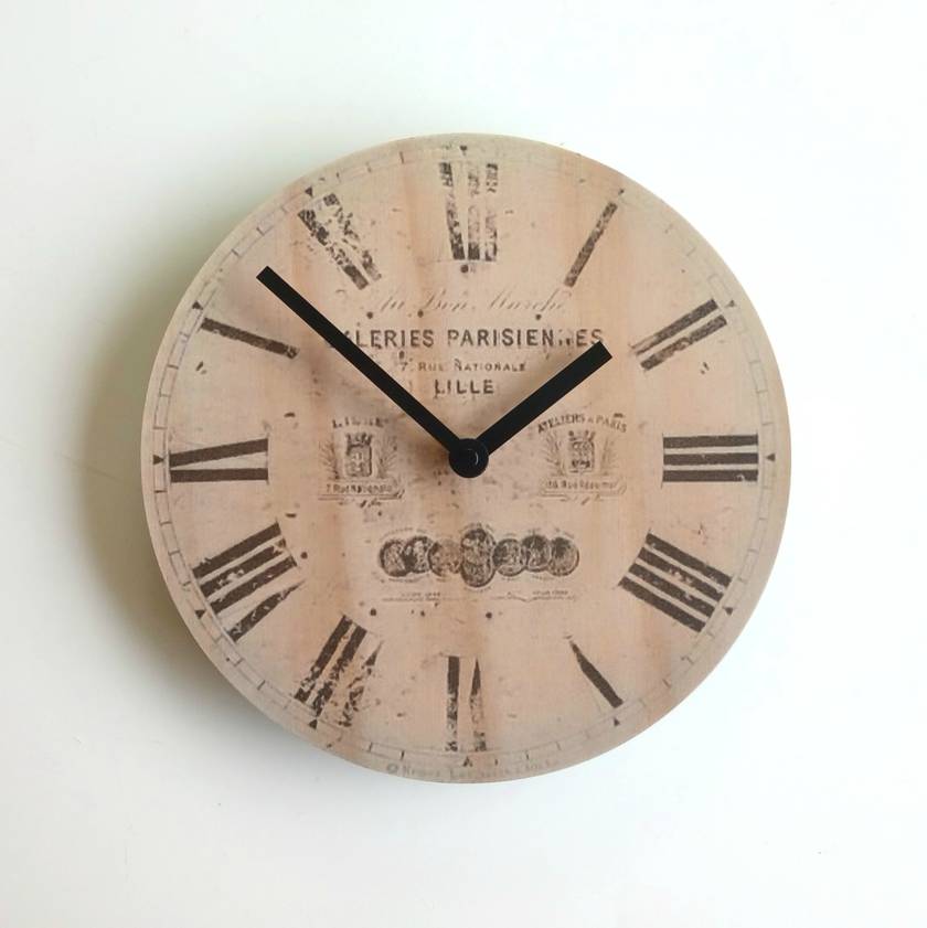 Objectify French Vintage Wall Clock Felt - Rustic Wall Clocks Nz
