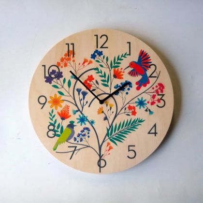 Objectify Bird Tree Wall Clock - Medium Size