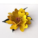 Sunny Yellow Leather Flower Broock