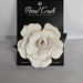 Beautiful White Leather Rose Brooch