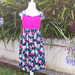 Lovely bright floral cotton dress with ties and full skirt - Available in size 8