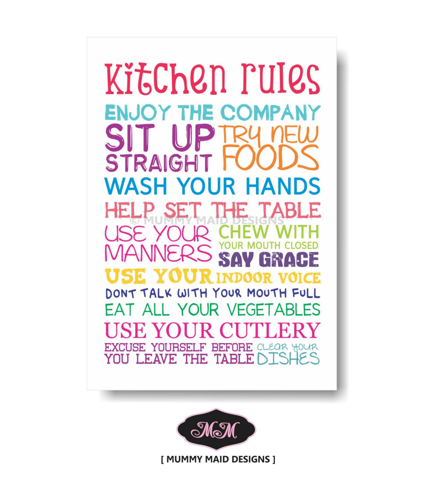 "Kitchen Rules" Print Felt