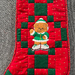 Christmas Stocking, Patchwork, Quilted Handmade Teddy Bear Skater