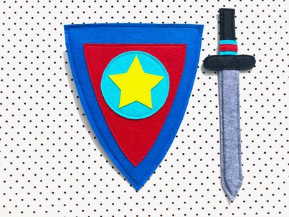 Knight or Prince Shield and Sword Set - Blue