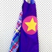 Kids Superhero Cape - purple with multi-coloured check pattern