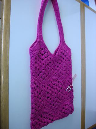 Beautiful crocheted cotton tote bag 