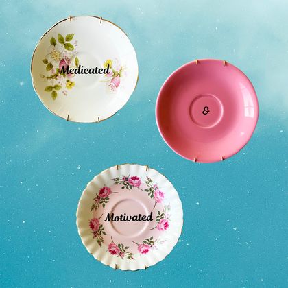 Medicated And Motivated, Saucer Set, Decorative Wall Plates