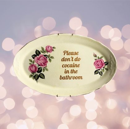 Please Don’t Do Cocaine In The Bathroom, Bathroom Decor, Decorative Plate