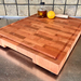 Silver beech end grain chopping board with handles and juice groove