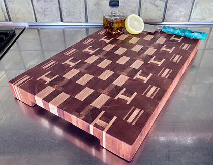 Rimu and Ash End grain chopping board