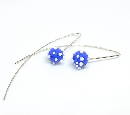 Blue Pincushion Earrings
