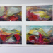  4  abstract  Landscapes on paper - Acrylic -Original  - New Zealand artist Marie Pickering