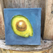 An original avocado  painting - On canvas - perfect for Kitchen decor 