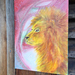 An original lion painting - On canvas - perfect for Kitchen /lounge decor 