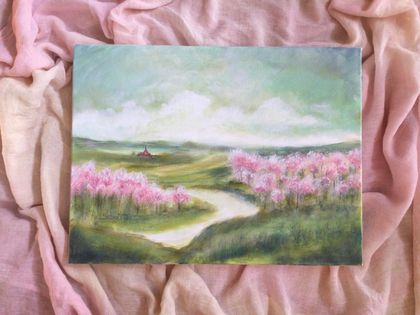 Vibrant spring  original painting on canvas  - New Zealand artist Marie Pickering
