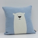 Cushion " Mr Polar Bear" on Ice blue