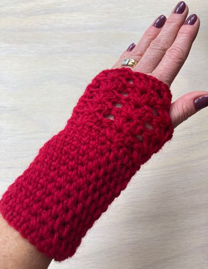 Fabulous Red Pure Wool Wristwarmers/Fingerless Gloves 