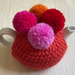 FREE Teapot with this Gorgeous Tea Cosy -  Deep orange/red with pom poms 