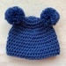 Pure Wool Baby Hat - Navy Blue with Pom Pom Ears