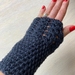Fabulous Dark Grey Pure Wool Wristwarmers/Fingerless Gloves 