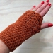 Fabulous Rust Orange Pure Wool Wristwarmers/Fingerless Gloves 