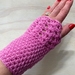 Fabulous Mid Pink Pure Wool Wristwarmers/Fingerless Gloves 