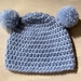 Pure Wool Baby Hat with Pom Pom Ears -  Light Blue