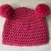 Pure Wool Baby Hat with Pom Pom Ears -   Rose Pink