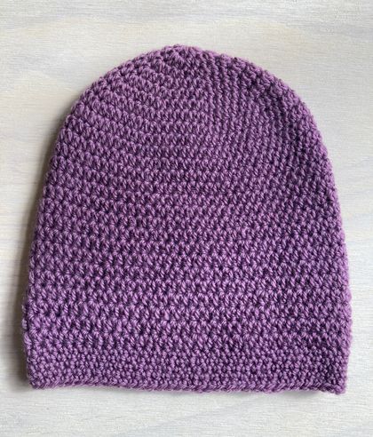 Gorgeously Cosy Dark Lilac Wool Slouch Beanie 