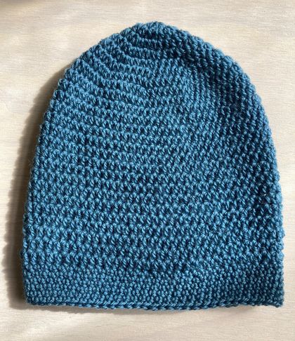 Gorgeously Cosy Air Force Blue Wool Slouch Beanie 