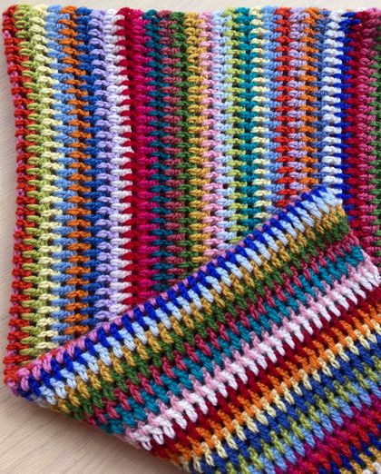 Beautiful Pure Wool Baby Blanket - Rainbow Stripes