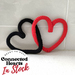 Hand Crocheted Interconnected Hearts - 1 black/red set in stock