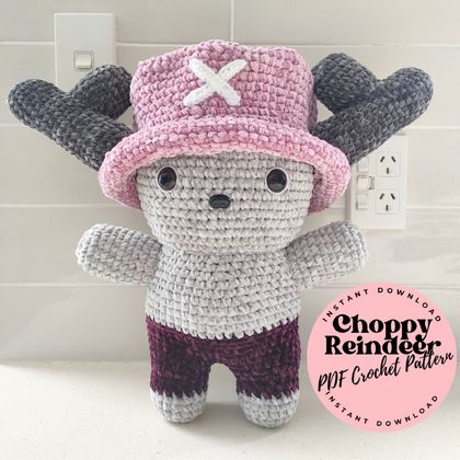 PDF Crochet Pattern - Choppy Reindeer