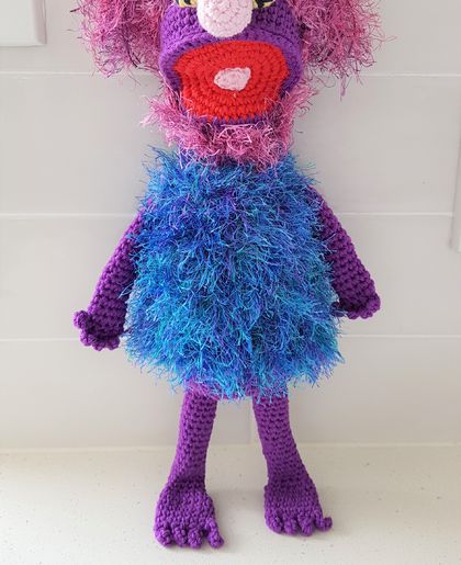 Hand Crocheted Mahna Mahna Muppet
