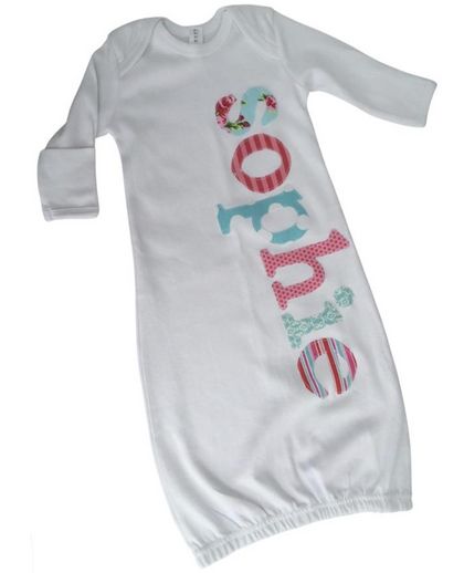 Personalised baby gown - 1-3 letters